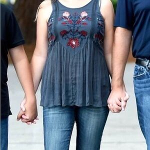 Free People size M embroidered tank